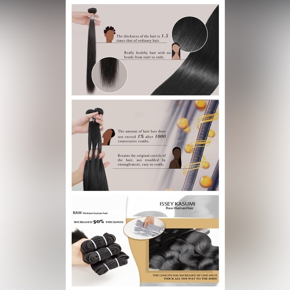 HUMAN HAIR Raw Body Wave Bundles, Triple Lifespan Than Regular Virgin Hair, 15A - Picture 11 of 15